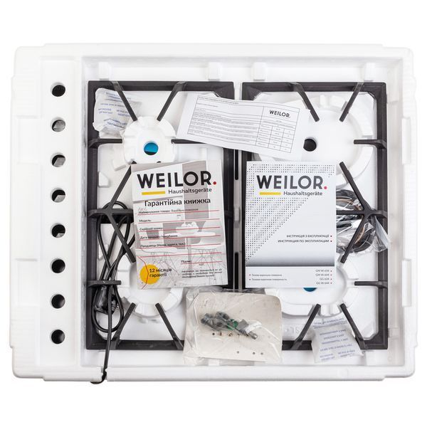 Поверхня газова на склі WEILOR GG 634 BL УТ000002254 фото