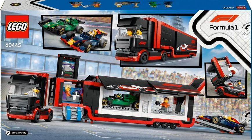 Конструктор LEGO City Вантажівка F1 з автомобілями RB20 та AMR24 (60445) 022535176 фото